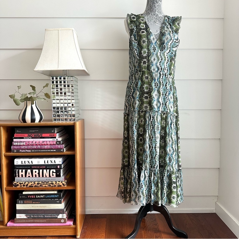 Altuzarra Silk Geometric Design Midi Dress size 44
